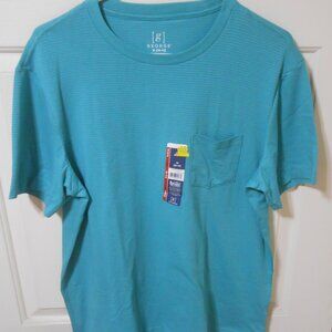 NEW GEORGE POCKET TEE SIZE M (38-40) CREW NECK AQUA ISLAND COLOR SS SHIRT 👨